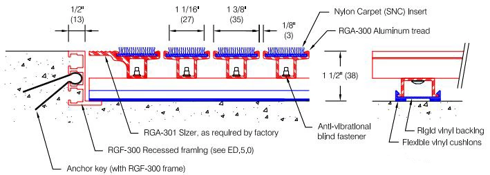 Pawling RG-300 Entrance Grate Mat Diagram
