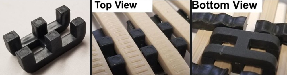VinGrate E-clip attaching two mats side by side