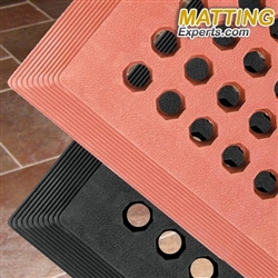 Serve Secure Red Rubber Floor Mat - Anti-Fatigue, Grease-Resistant